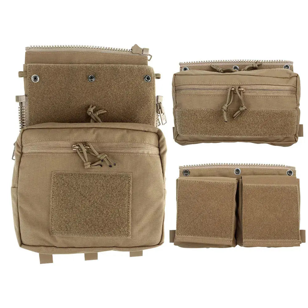 Back panel multi poches sac d'assaut pour gilet avec zip éclair Zone Tactique