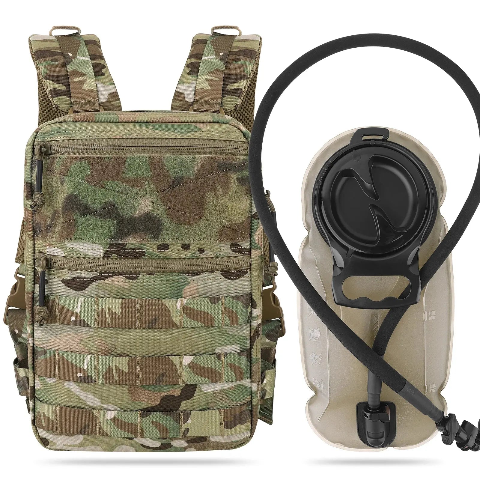 Backpanel tactique avec sangles détachables et poche hydratation 1.5L Zone Tactique