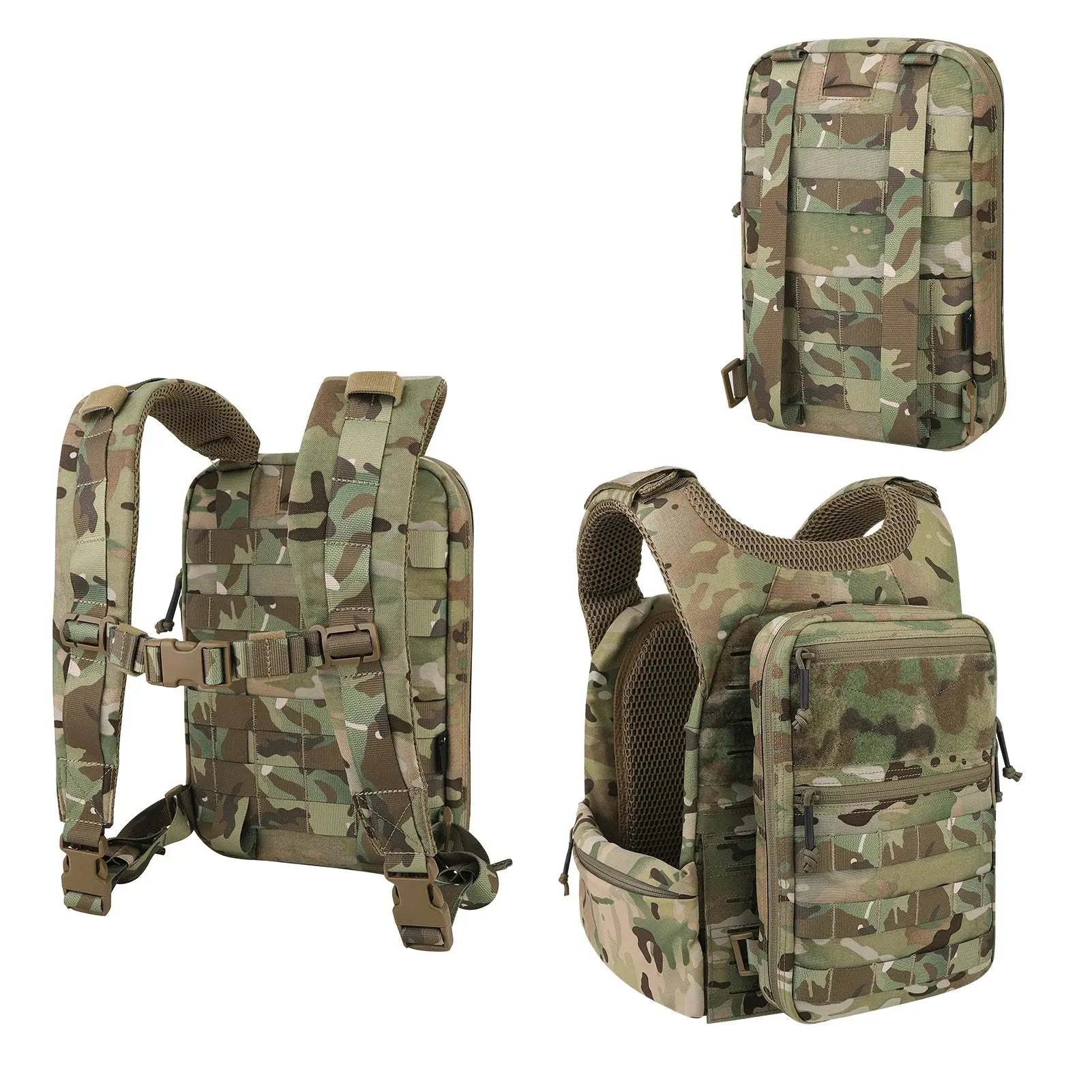 Backpanel tactique avec sangles détachables et poche hydratation 1.5L 