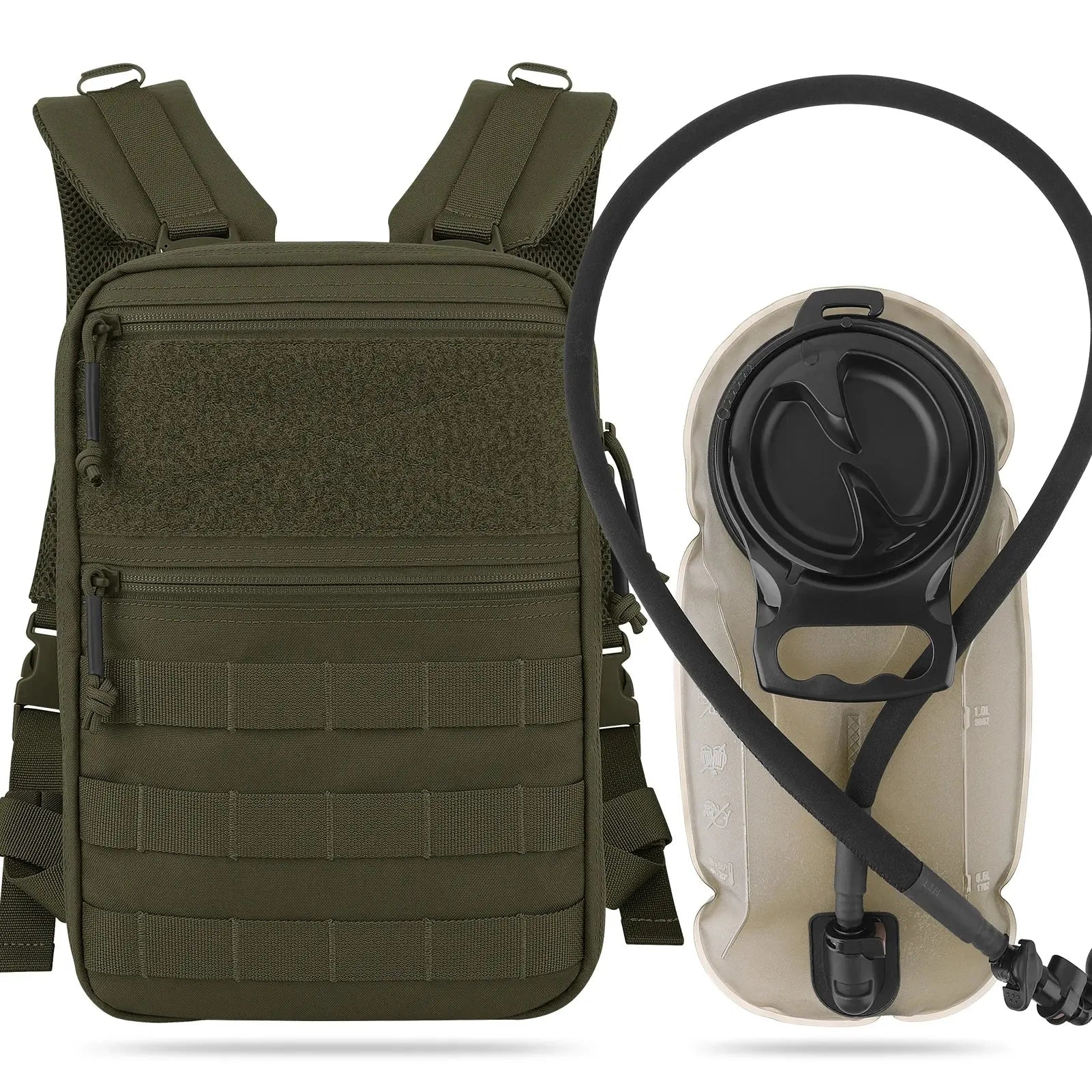 Backpanel tactique avec sangles détachables et poche hydratation 1.5L Zone Tactique