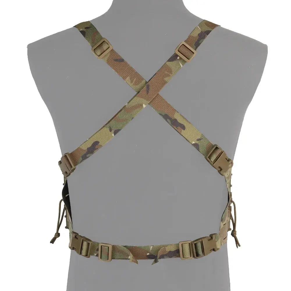 Chest rig tactique MOLLE avec harnais réglable et portes chargeurs 
