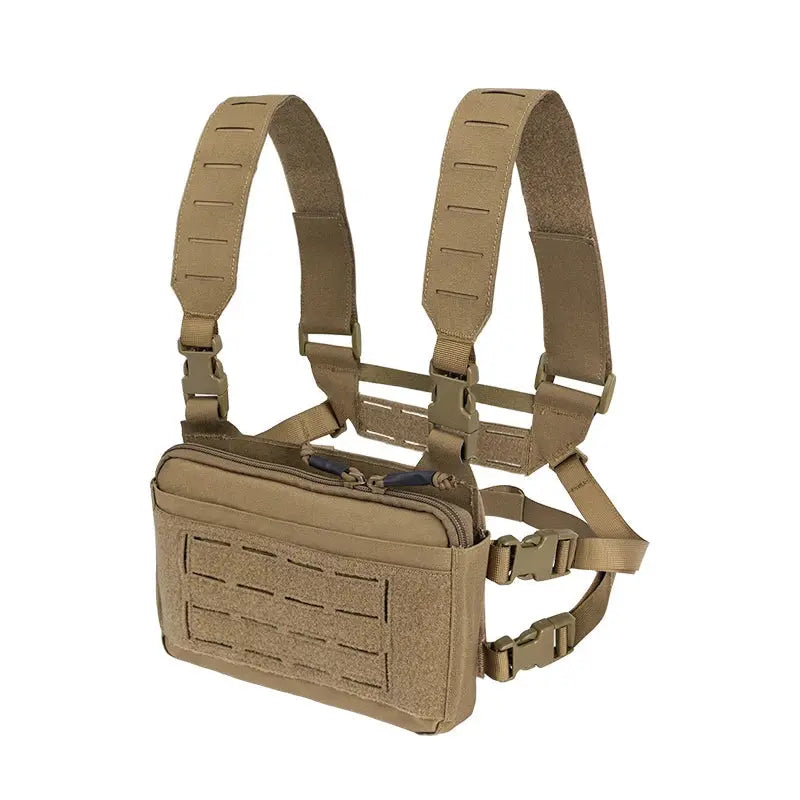 Chest rig tactique MOLLE avec panneau rigide frontal triple mag Zone Tactique