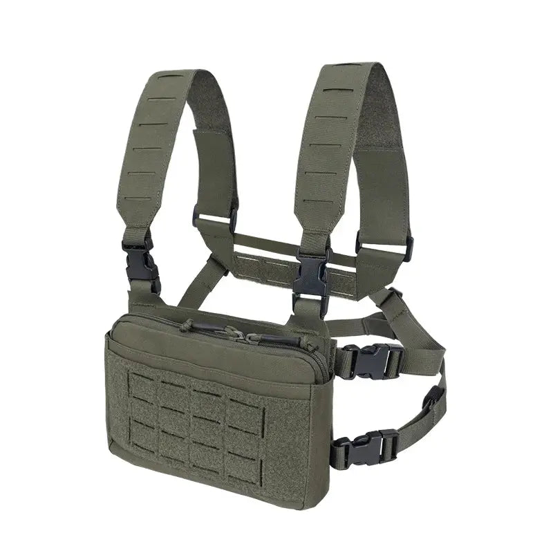 Chest rig tactique MOLLE avec panneau rigide frontal triple mag Zone Tactique