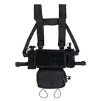 Chest rig tactique avec poche admin ventrale et porte chargeurs 
