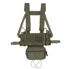 Chest rig tactique avec poche admin ventrale et porte chargeurs 