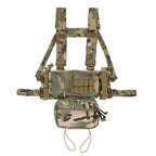 Chest rig tactique avec poche admin ventrale et porte chargeurs 