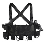 Chest rig tactique léger harnais croisé réglable avec poches 
