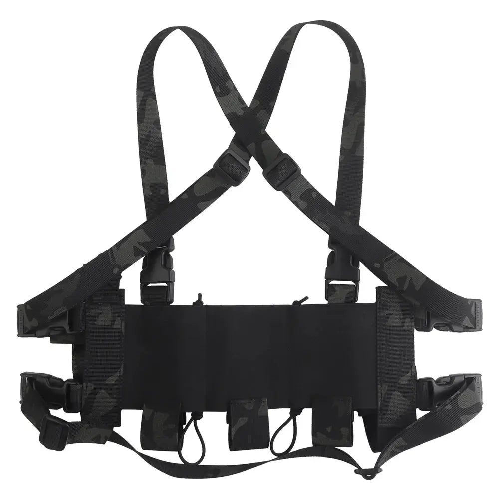 Chest rig tactique léger harnais croisé réglable avec poches 