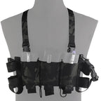 Chest rig tactique léger harnais croisé réglable avec poches 