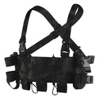 Chest rig tactique léger harnais croisé réglable avec poches 
