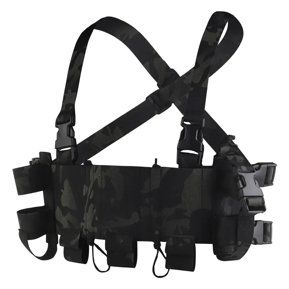Chest rig tactique léger harnais croisé réglable avec poches Zone Tactique