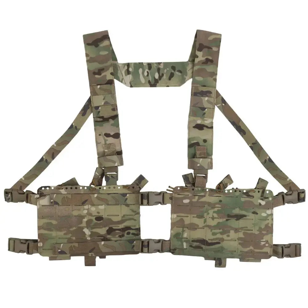 Chest rig tactique minimaliste avec harnais et ceinture MOLLE - Zone Tactique