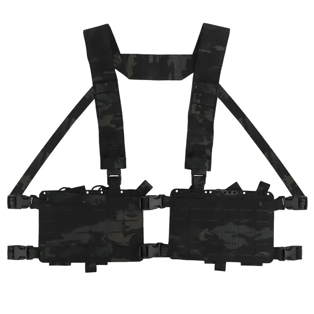 Chest rig tactique minimaliste avec harnais et ceinture MOLLE - Zone Tactique