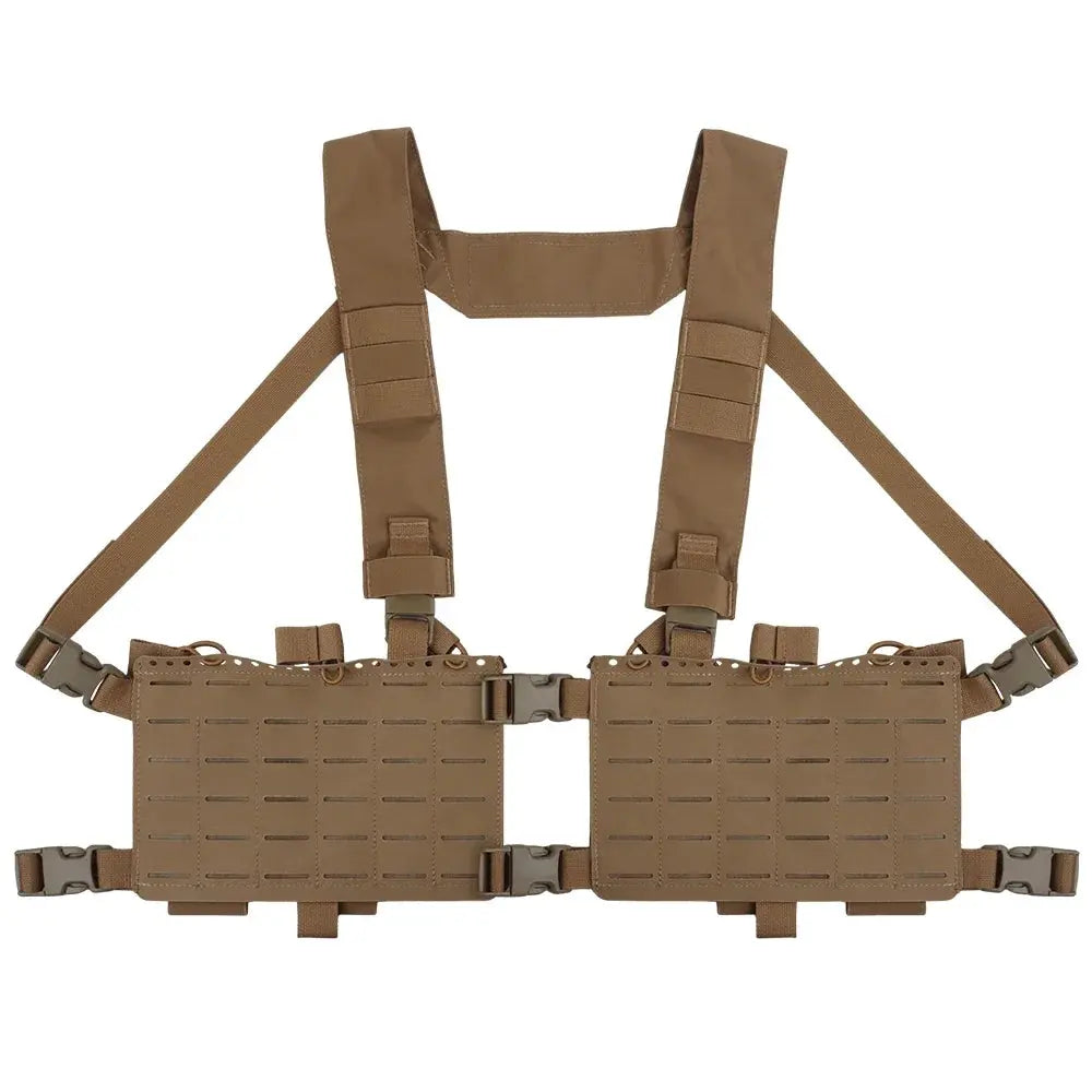 Chest rig tactique minimaliste avec harnais et ceinture MOLLE - Zone Tactique