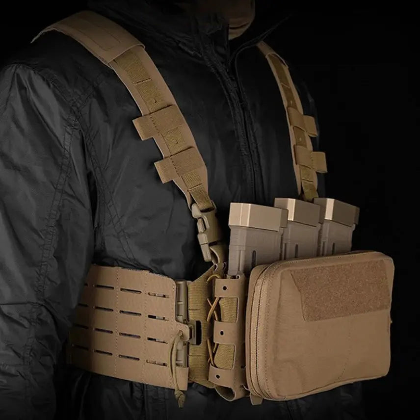 Chest rig tactique modulaire type ARC avec kit central à intégrer 