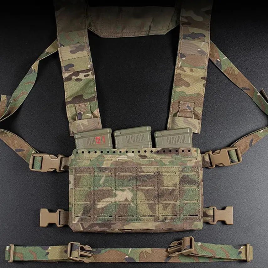 Chest rig tactique modulaire ultra léger avec harnais ceinture MOLLE 