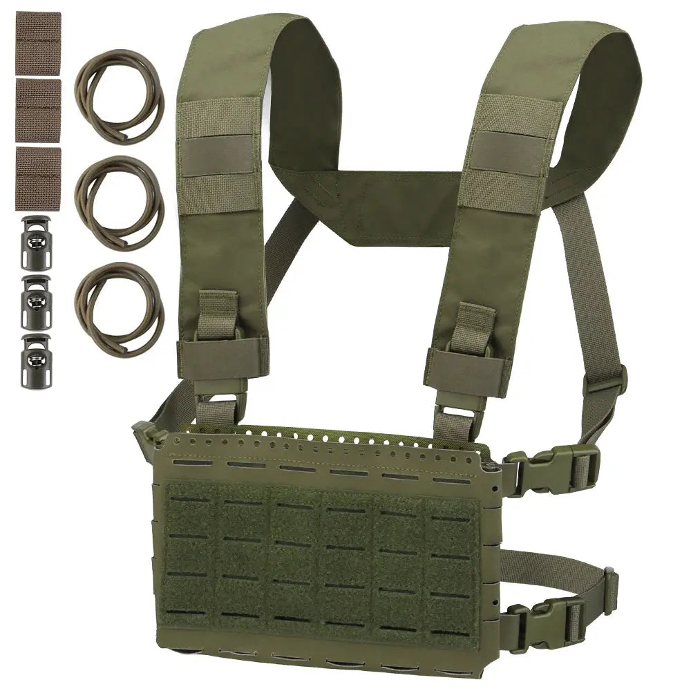 Chest rig tactique modulaire ultra léger avec harnais ceinture MOLLE - Zone Tactique