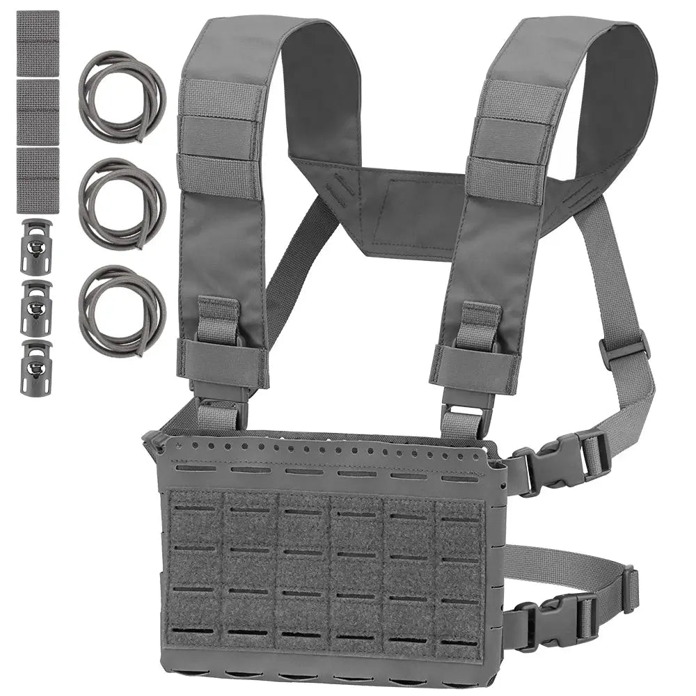 Chest rig tactique modulaire ultra léger avec harnais ceinture MOLLE - Zone Tactique