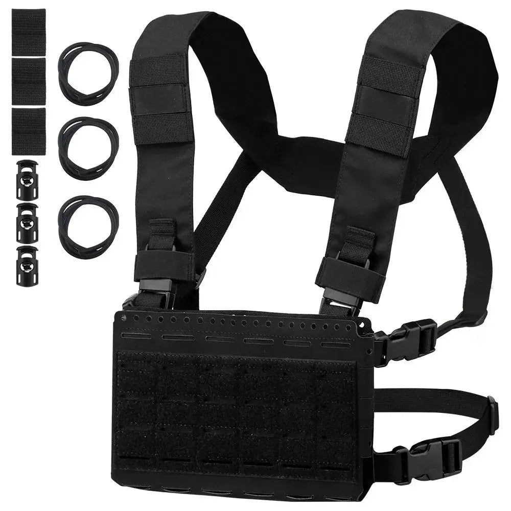 Chest rig tactique modulaire ultra léger avec harnais ceinture MOLLE - Zone Tactique