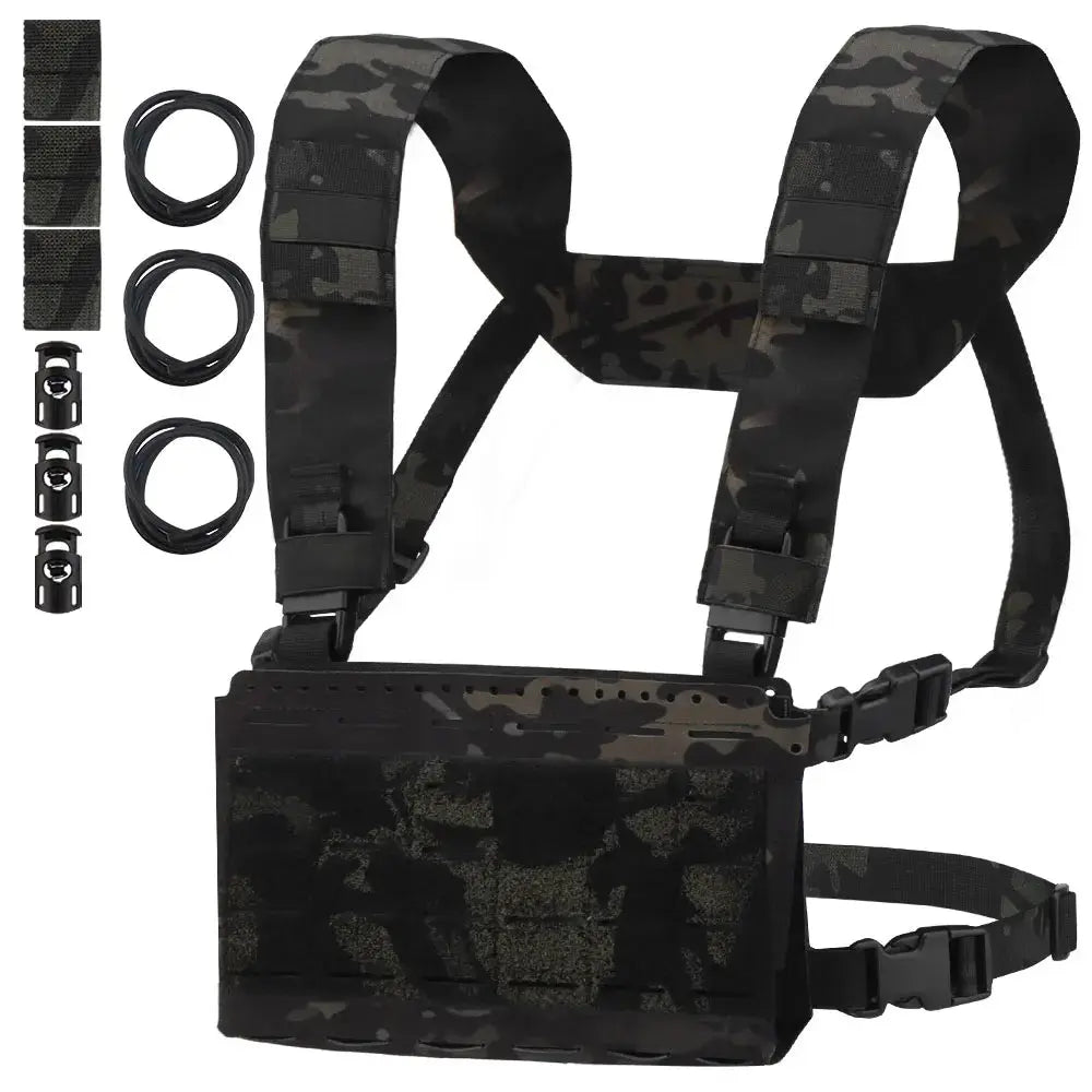 Chest rig tactique modulaire ultra léger avec harnais ceinture MOLLE - Zone Tactique
