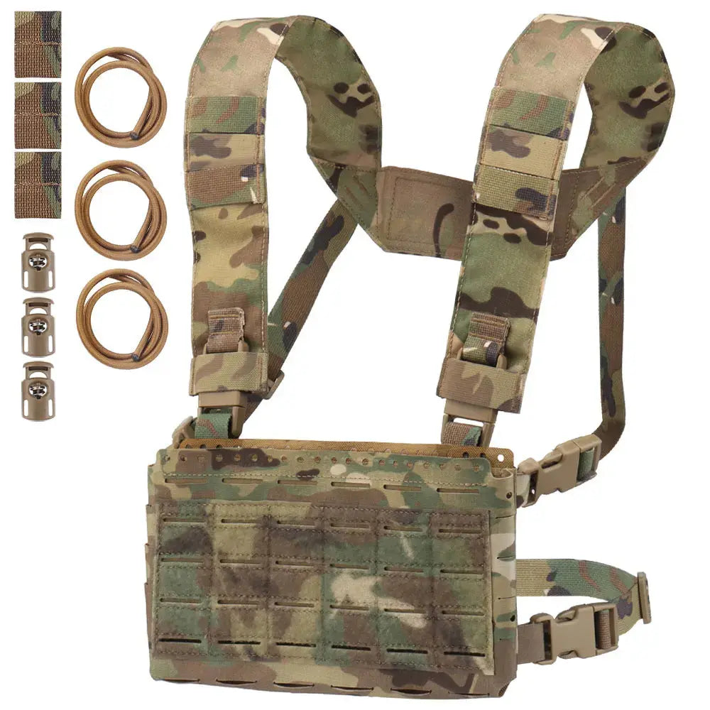Chest rig tactique modulaire ultra léger avec harnais ceinture MOLLE - Zone Tactique