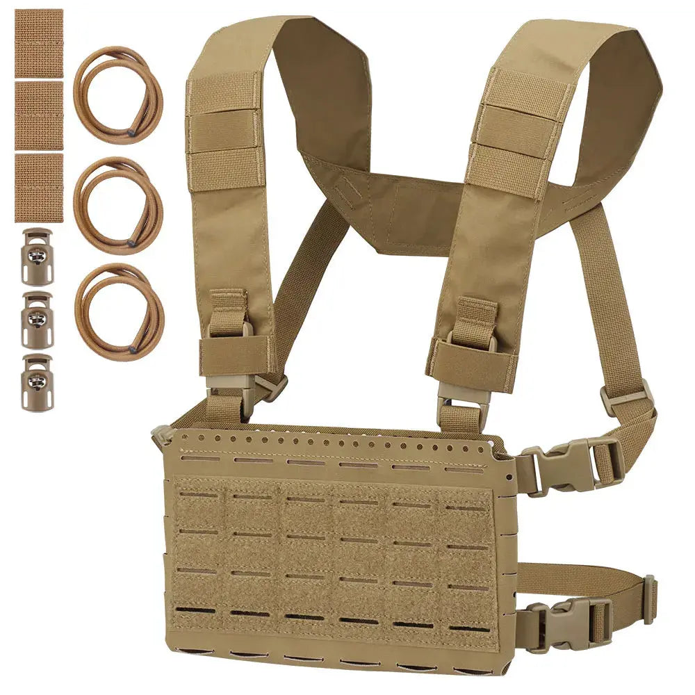 Chest rig tactique modulaire ultra léger avec harnais ceinture MOLLE - Zone Tactique