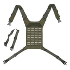 Chest rig tactique type panneau arrière backpanel MOLLE et sangles 