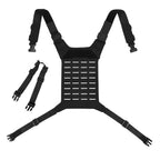 Chest rig tactique type panneau arrière backpanel MOLLE et sangles 