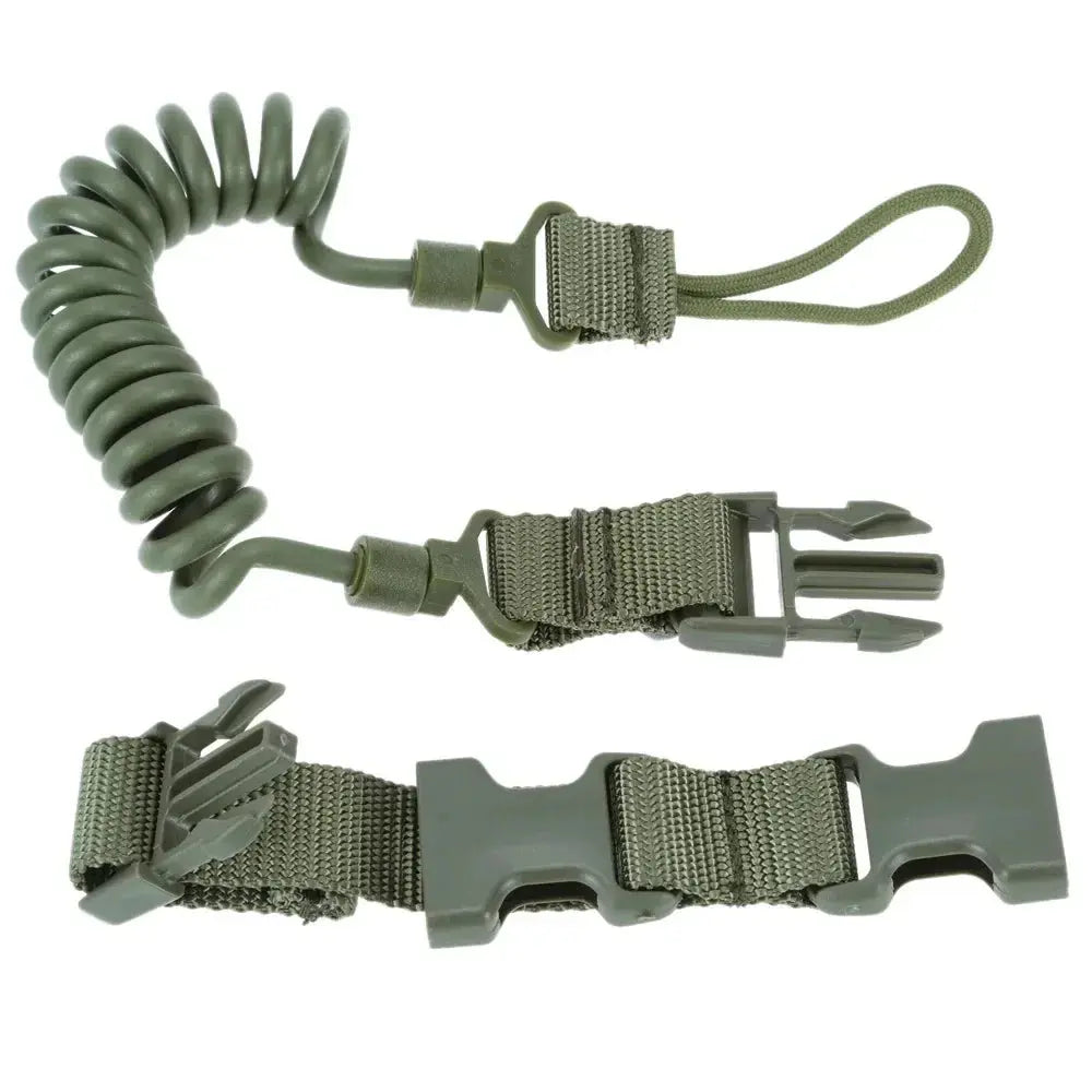 Dragonne tactique cordon de rétention élastique spiralé avec clip 