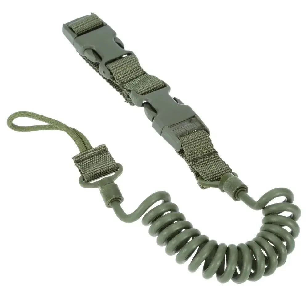 Dragonne tactique cordon de rétention élastique spiralé avec clip 