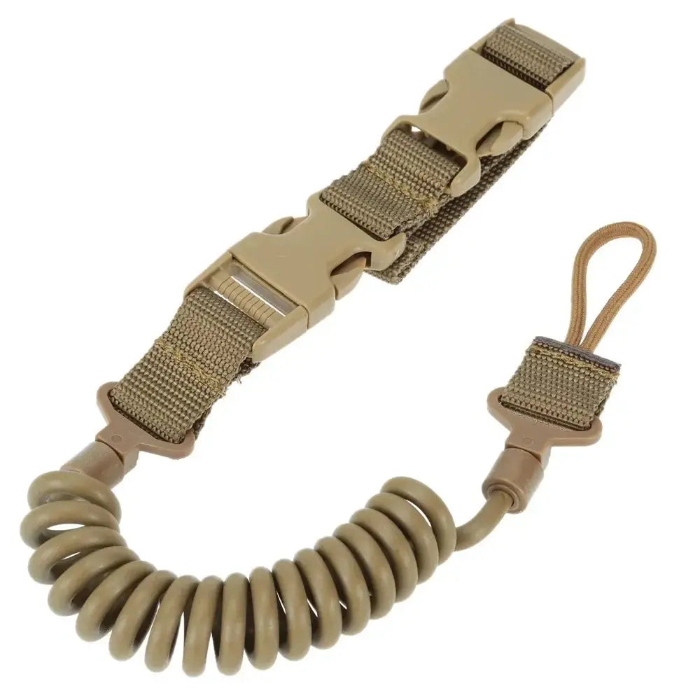 Dragonne tactique cordon de rétention élastique spiralé avec clip 