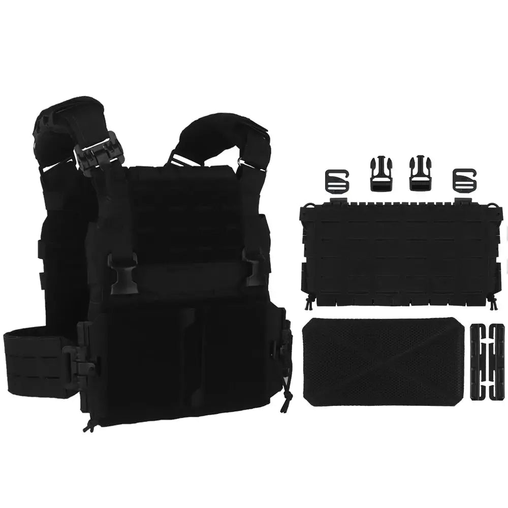 Gilet porte-plaques tactique avec cummerbund MOLLE set complet - Zone Tactique