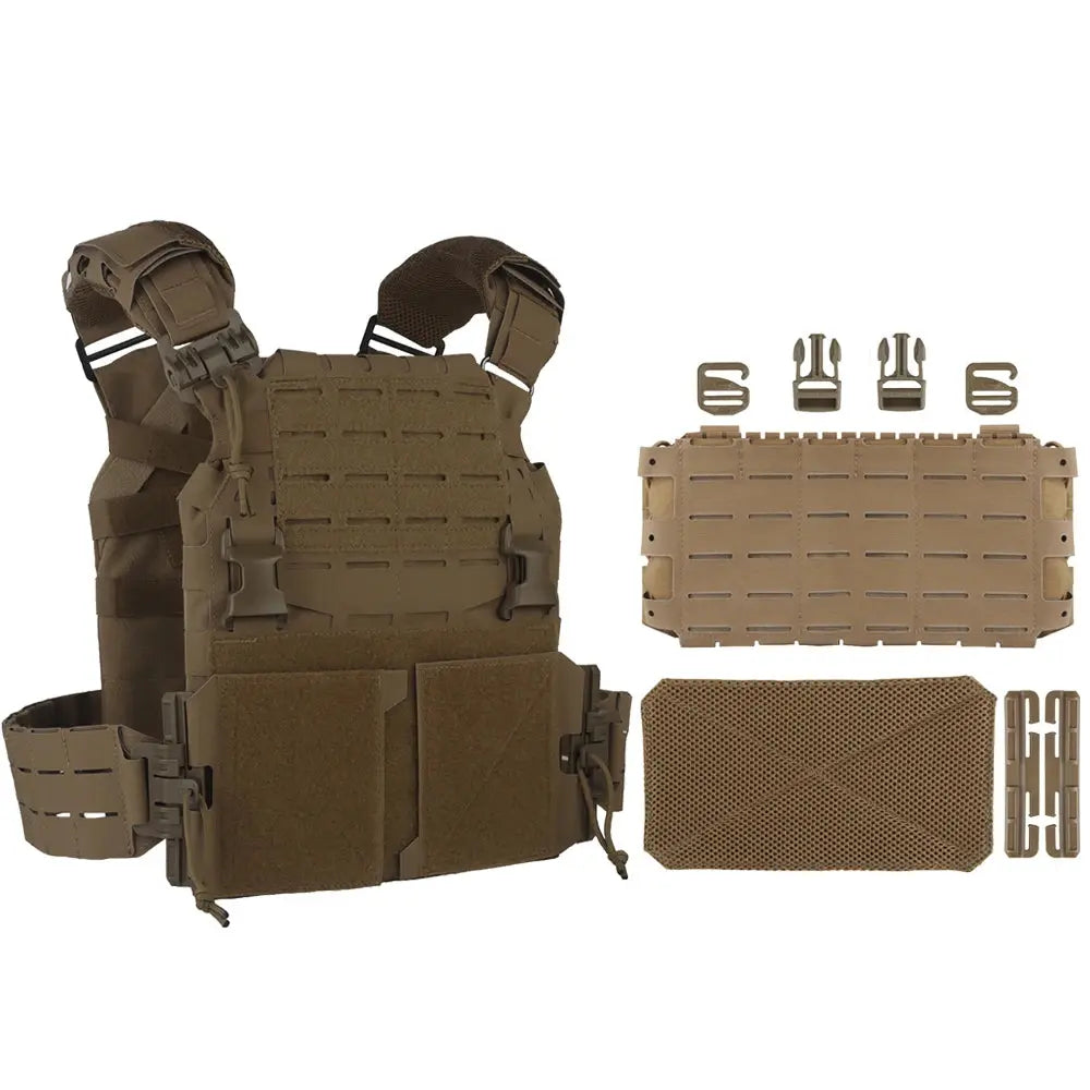 Gilet porte-plaques tactique avec cummerbund MOLLE set complet - Zone Tactique
