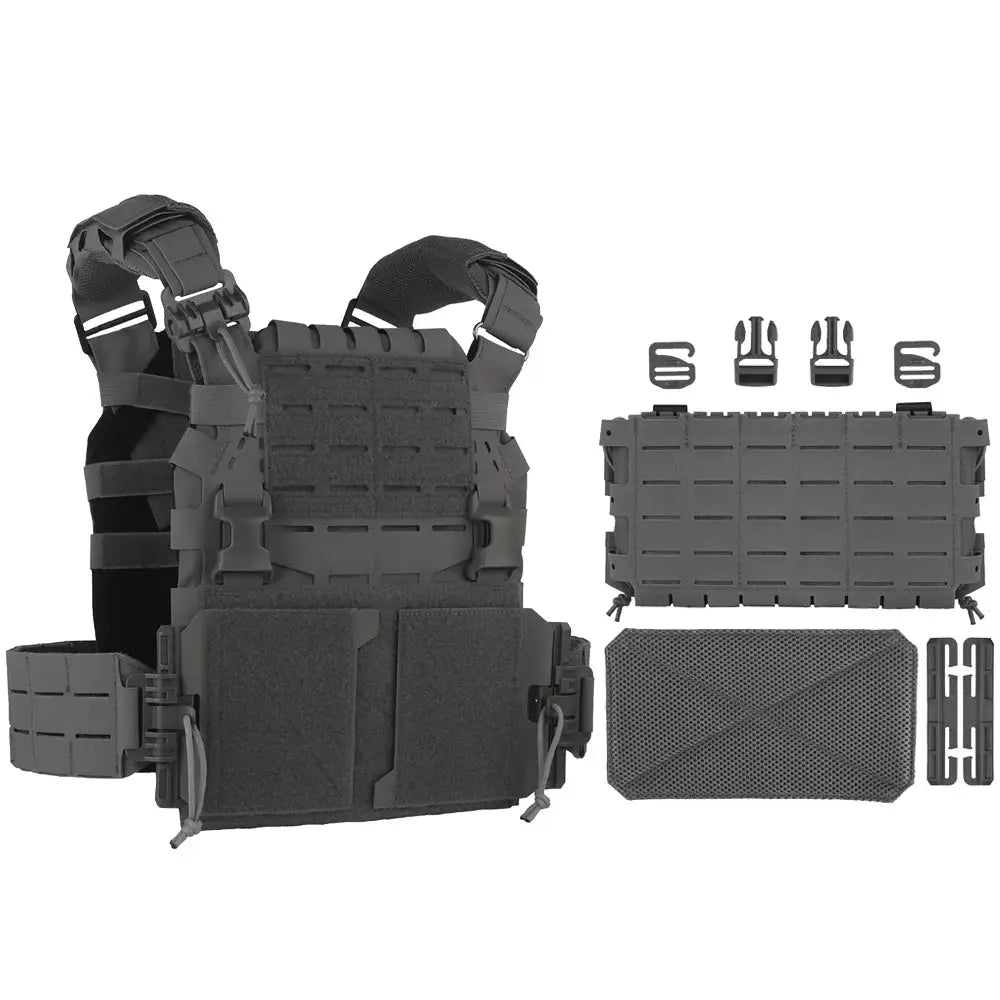 Gilet porte-plaques tactique avec cummerbund MOLLE set complet - Zone Tactique