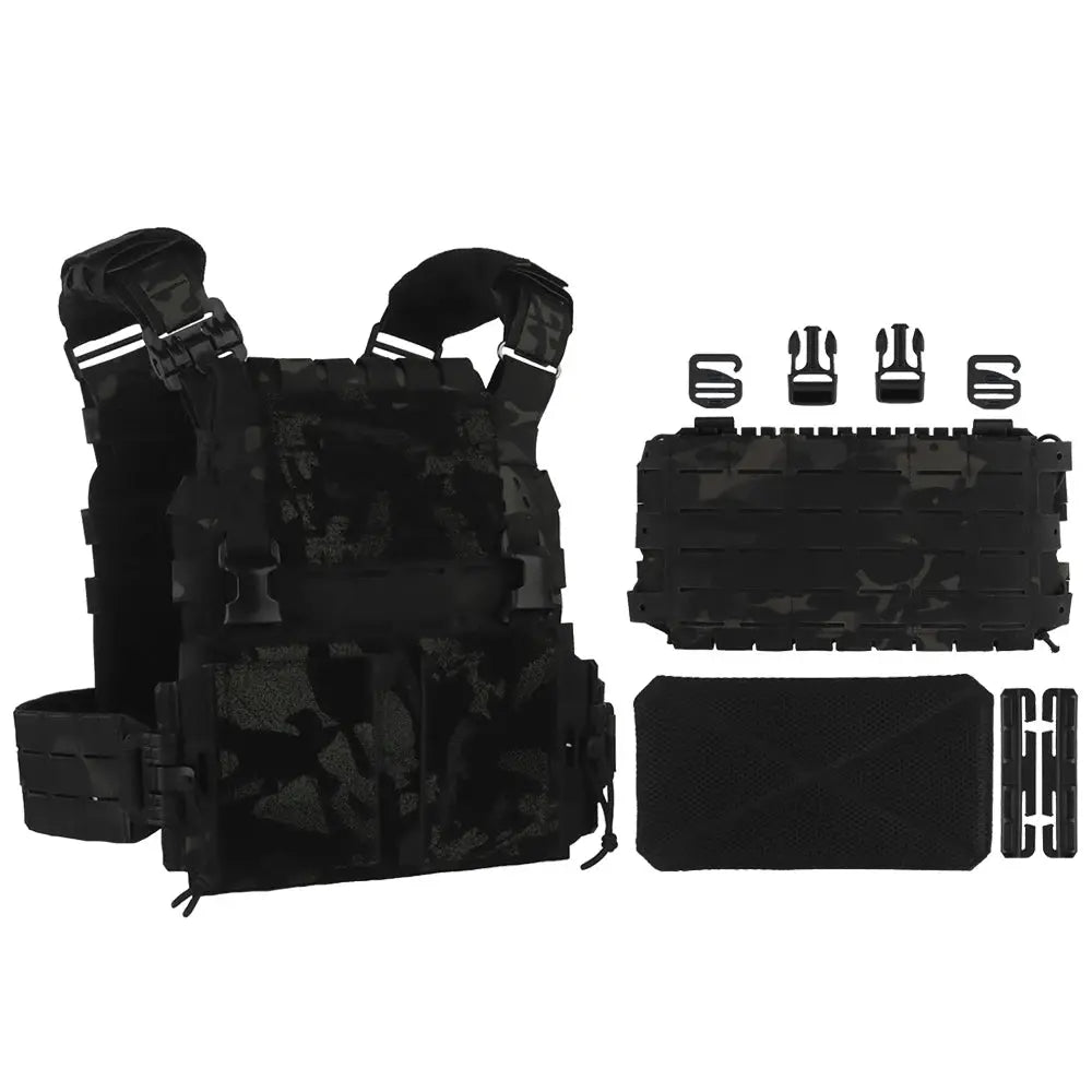 Gilet porte-plaques tactique avec cummerbund MOLLE set complet - Zone Tactique