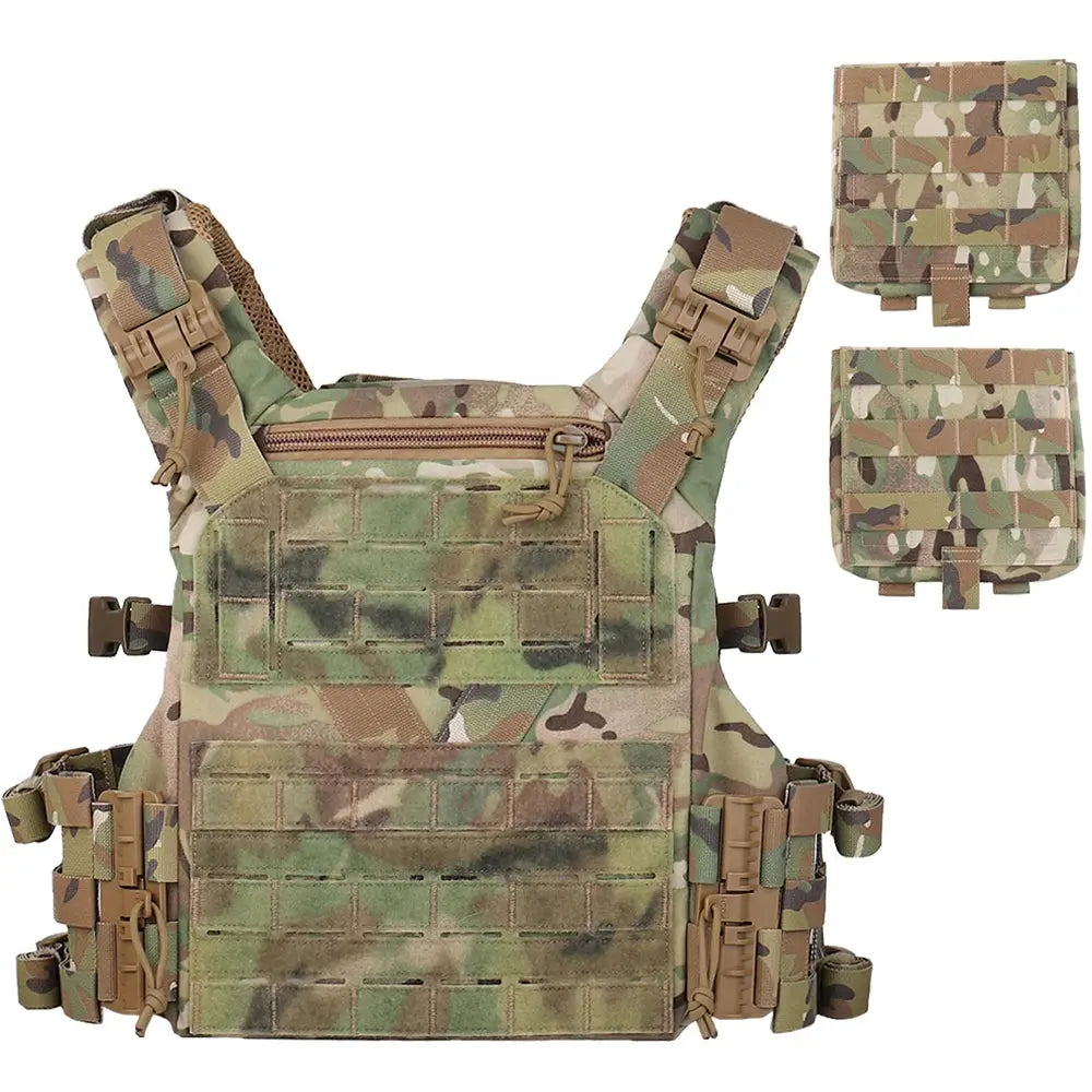 Gilet porte plaques tactique fast release modulaire MOLLE avec poches Zone Tactique