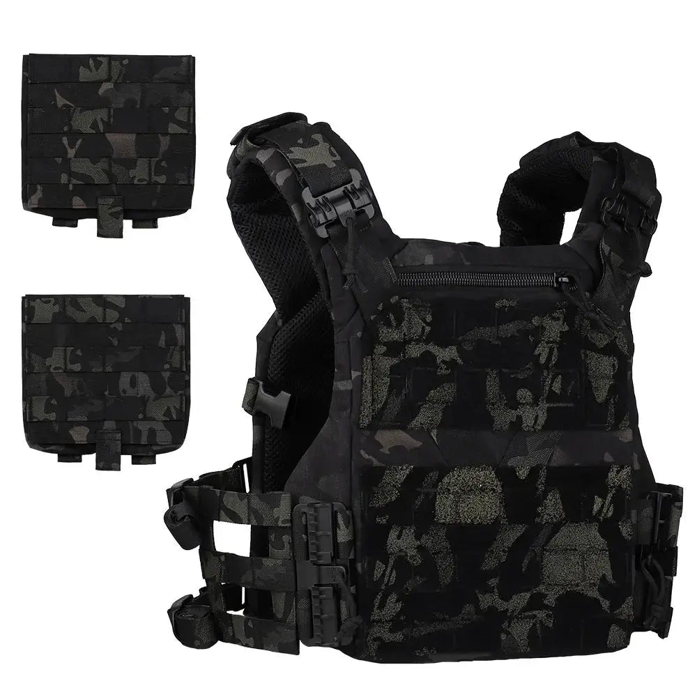 Gilet porte plaques tactique fast release modulaire MOLLE avec poches Zone Tactique