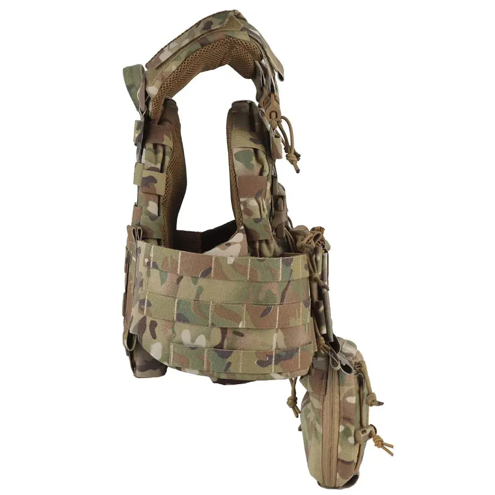 Gilet porte-plaques tactique renforcé avec panneau frontal MOLLE - Zone Tactique