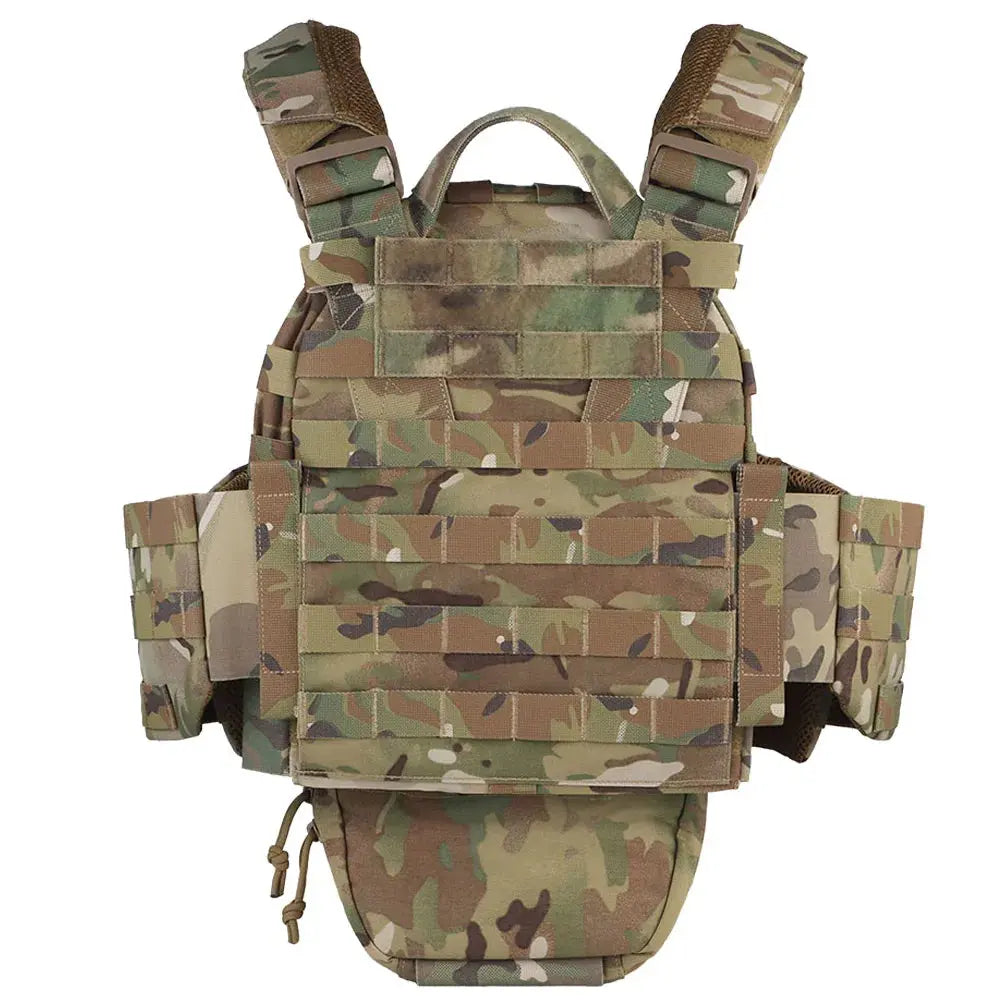 Gilet porte-plaques tactique renforcé avec panneau frontal MOLLE 