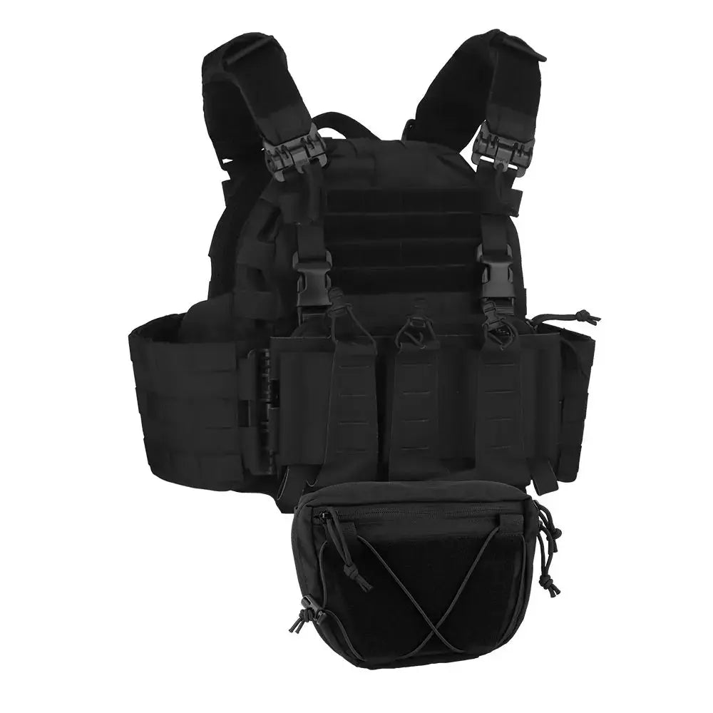 Gilet porte-plaques tactique renforcé avec panneau frontal MOLLE - Zone Tactique