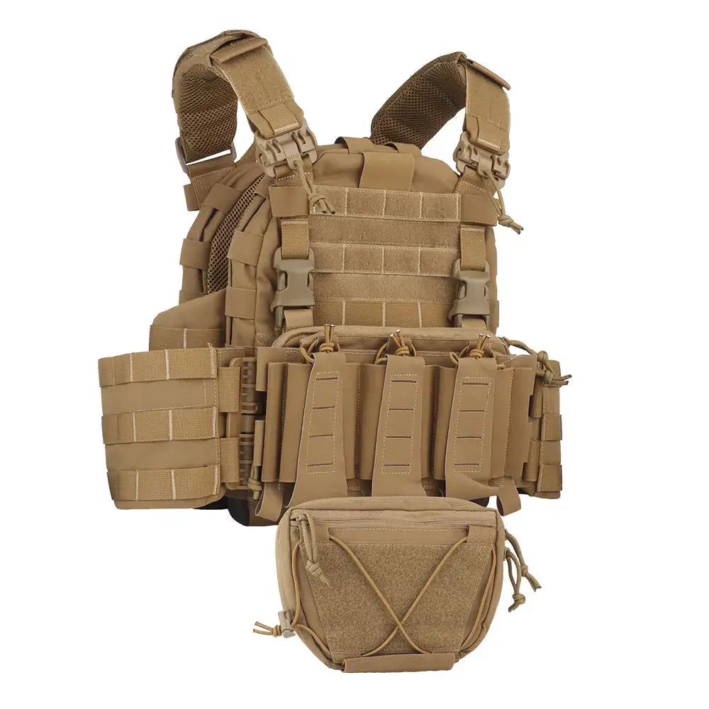 Gilet porte-plaques tactique renforcé avec panneau frontal MOLLE - Zone Tactique