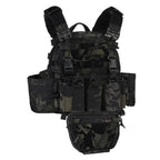 Gilet porte-plaques tactique renforcé avec panneau frontal MOLLE 