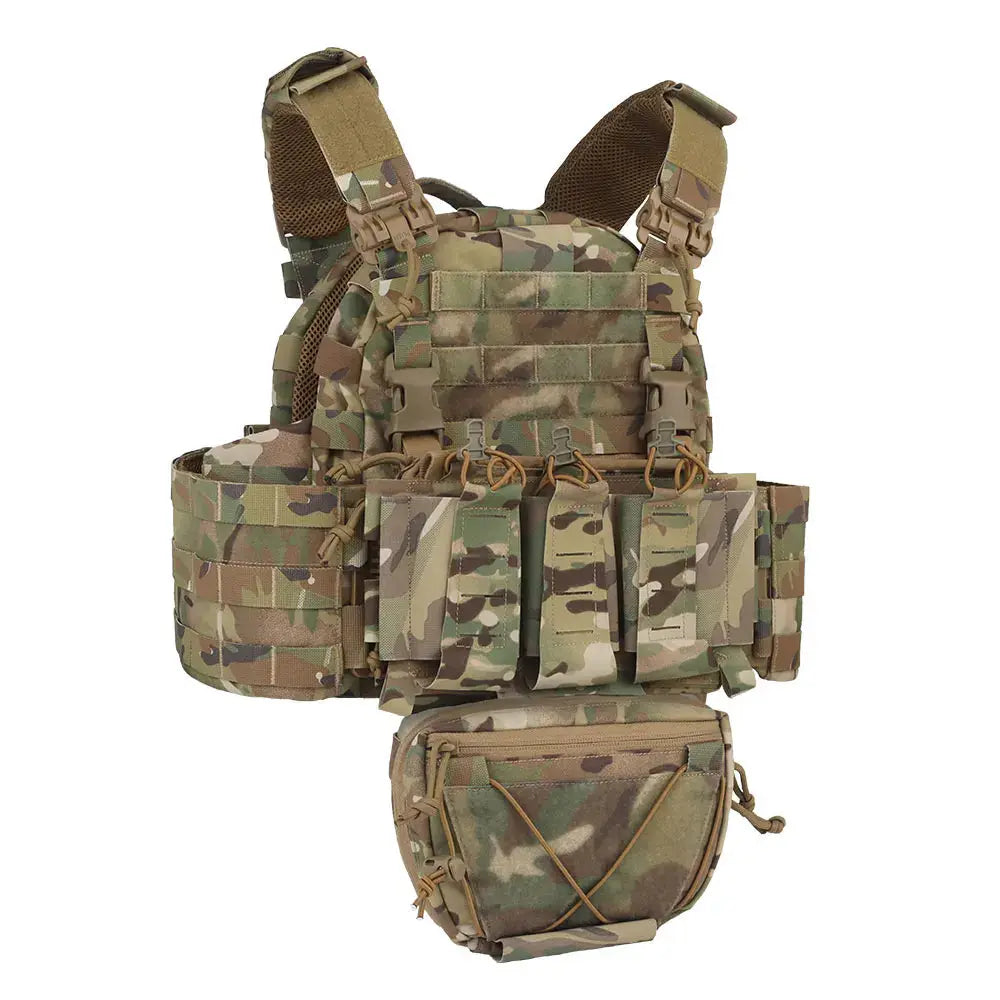 Gilet porte-plaques tactique renforcé avec panneau frontal MOLLE - Zone Tactique