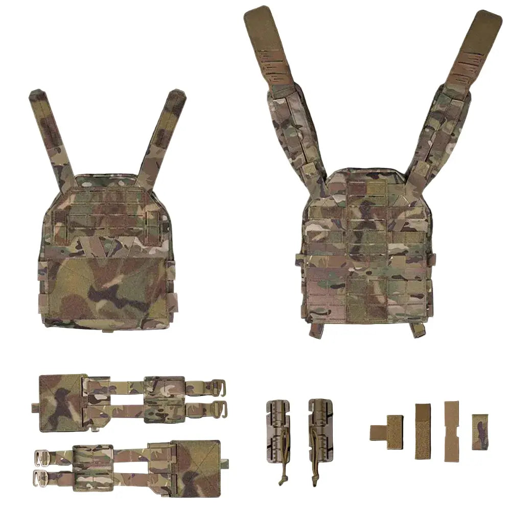 Gilet porte-plaques tactique velcro avant et panneaux MOLLE renforcés - Zone Tactique