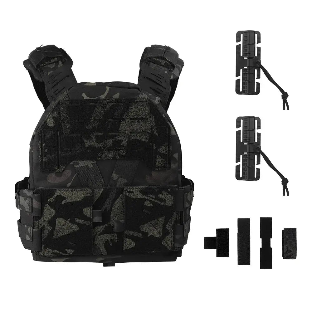 Gilet porte-plaques tactique velcro avant et panneaux MOLLE renforcés - Zone Tactique