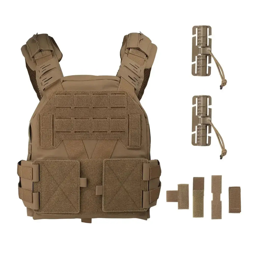 Gilet porte-plaques tactique velcro avant et panneaux MOLLE renforcés - Zone Tactique