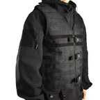 Gilet tactique ajustable avec large panneau MOLLE et clips 