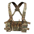 Gilet tactique chest rig avec poches avant et portes chargeurs 