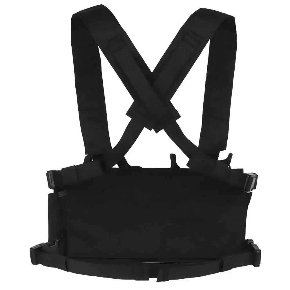 Gilet tactique chest rig avec poches avant et portes chargeurs 