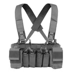 Gilet tactique chest rig avec poches avant et portes chargeurs 